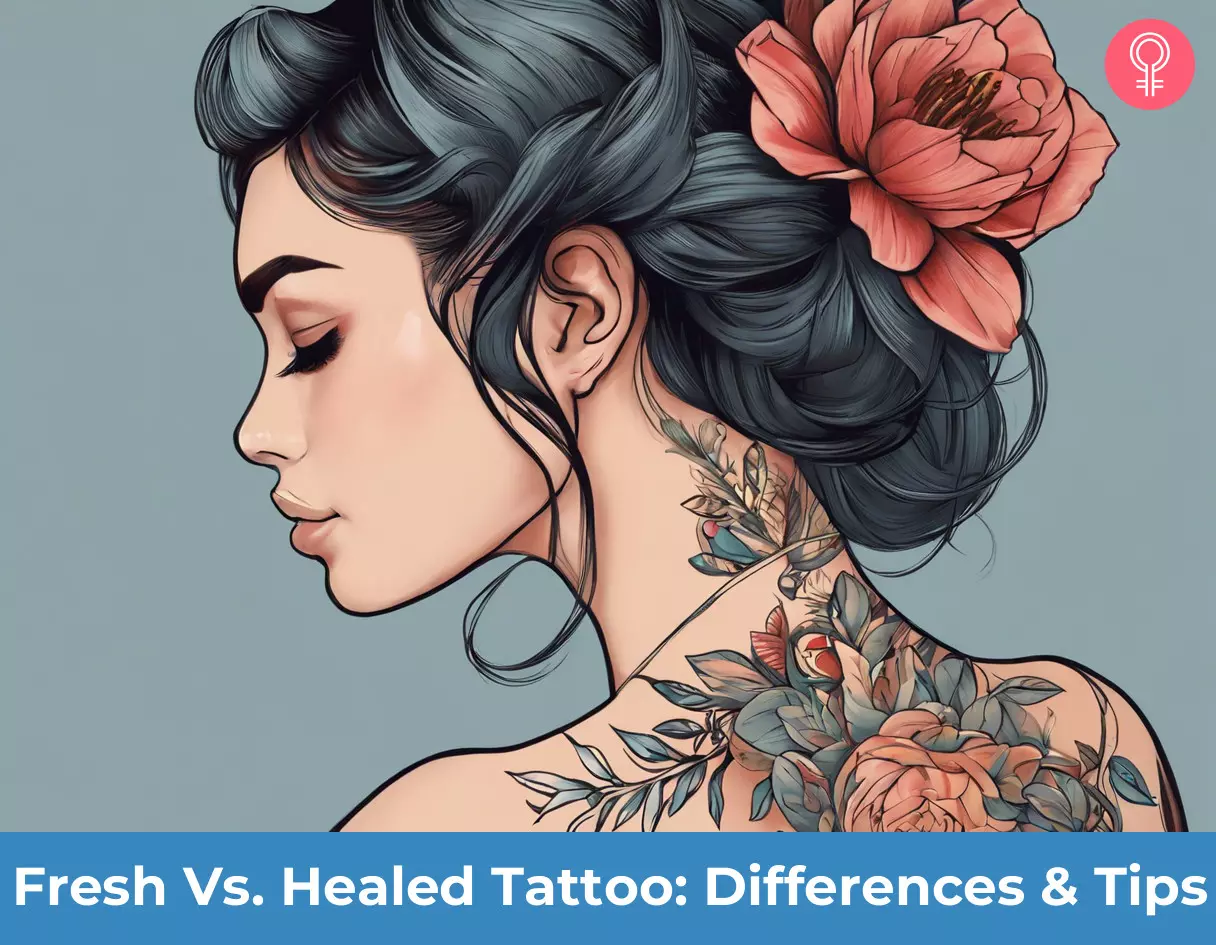 Fresh vs healed tattoo