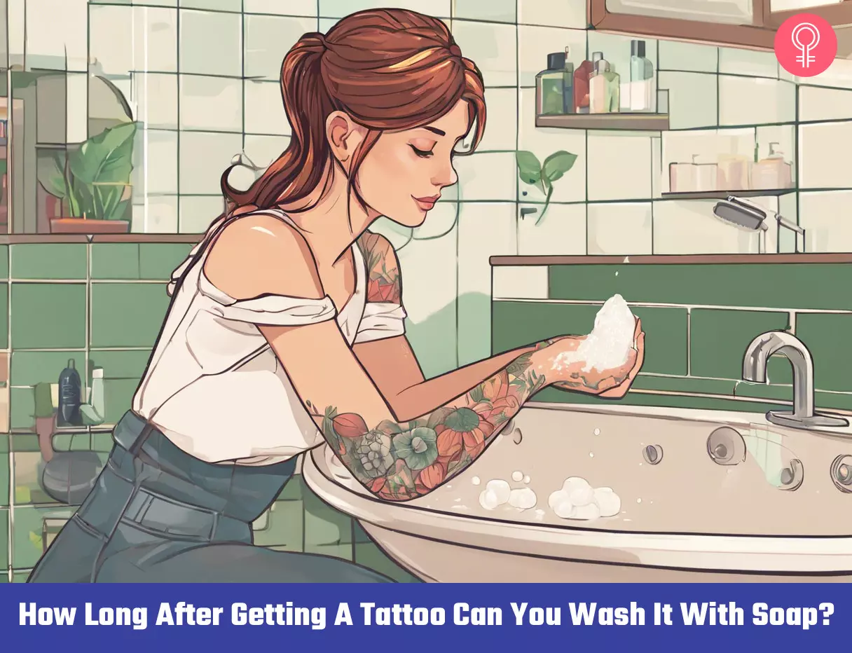 how long after a tattoo can you wash it with soap