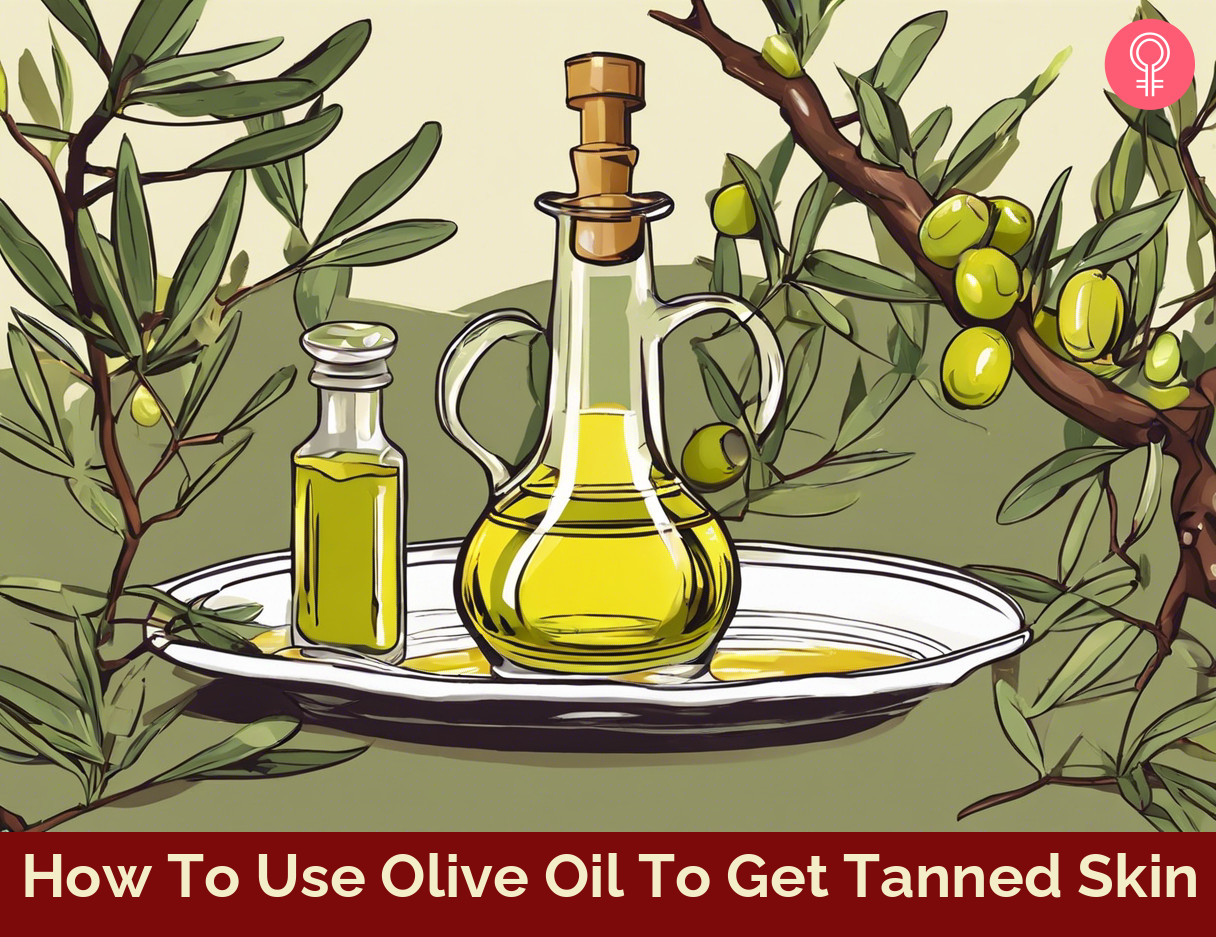 olive oil for tanning_illustration