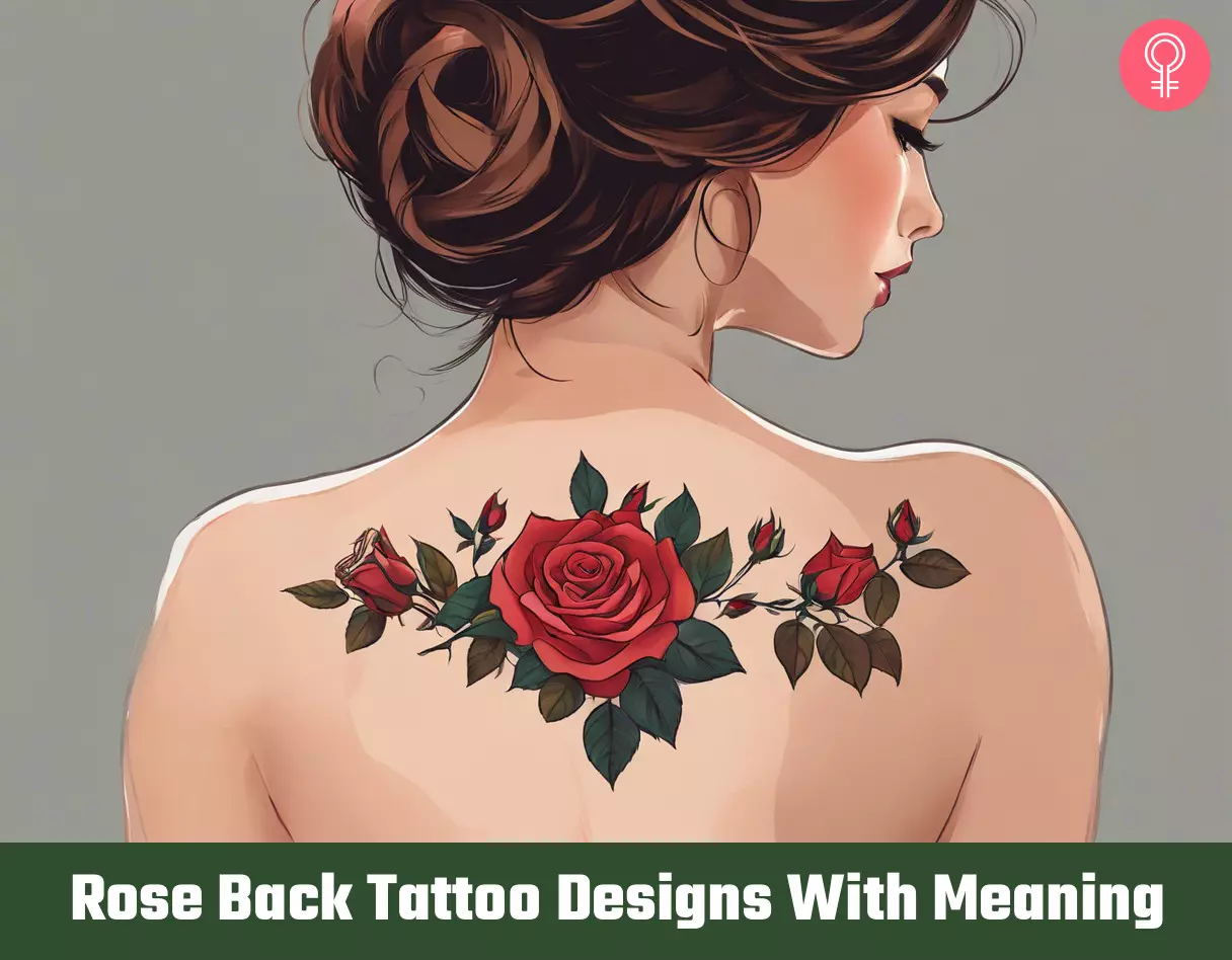 rose tattoo on back