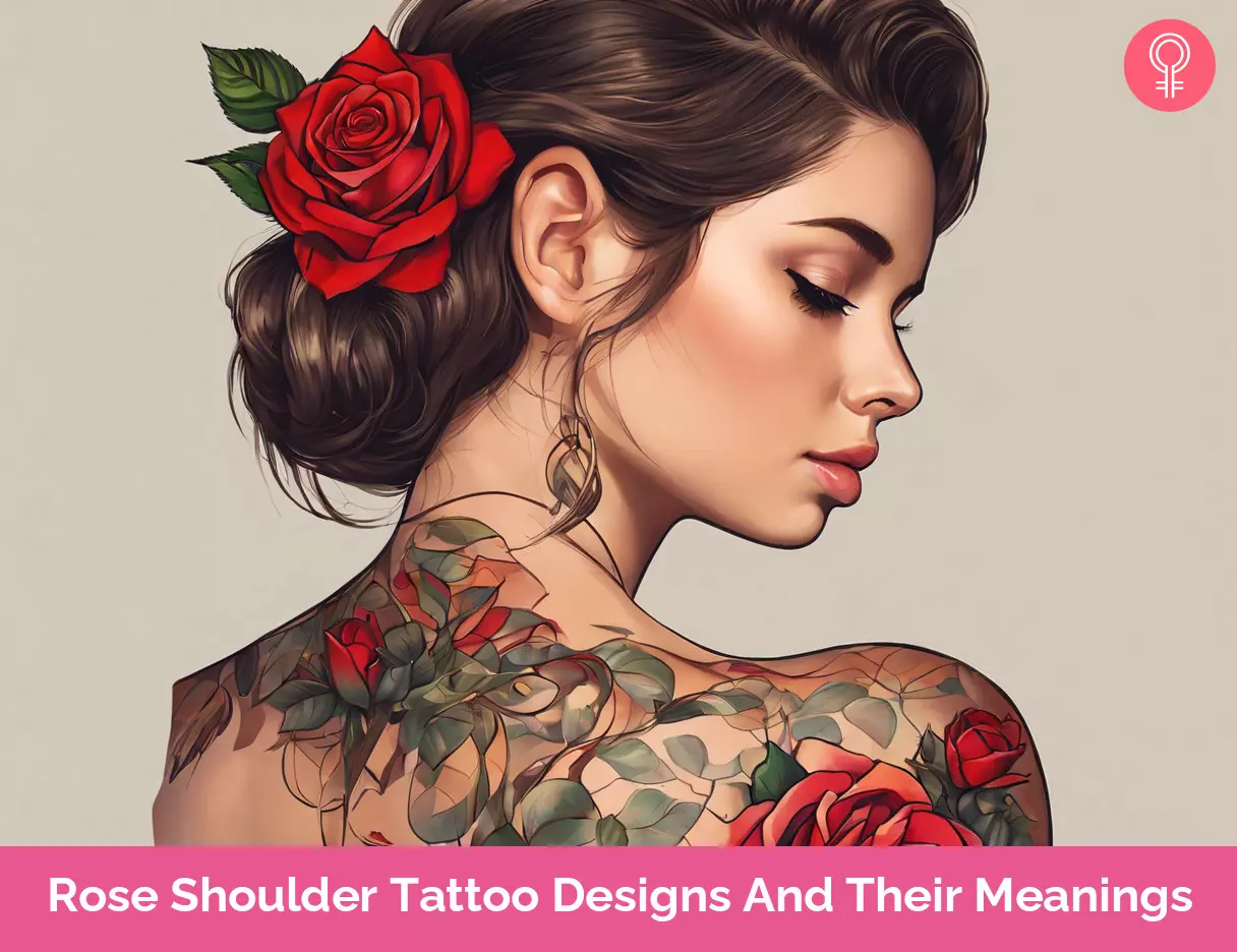 shoulder rose tattoo