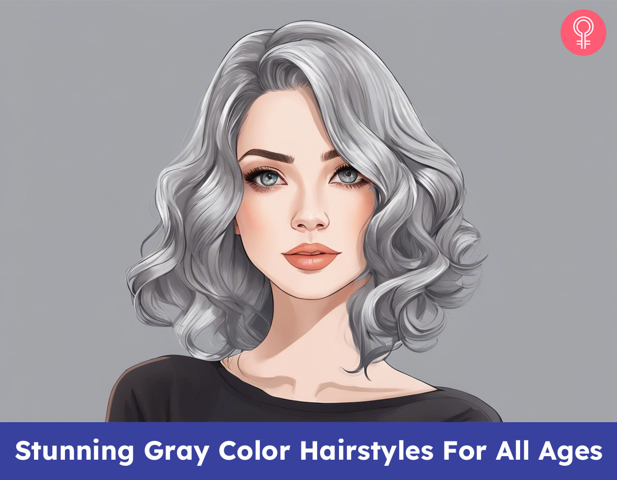 gray color hairstyles_illustration