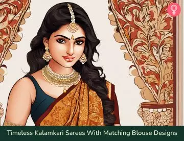 Kalamkari Sarees With Matching Blouses