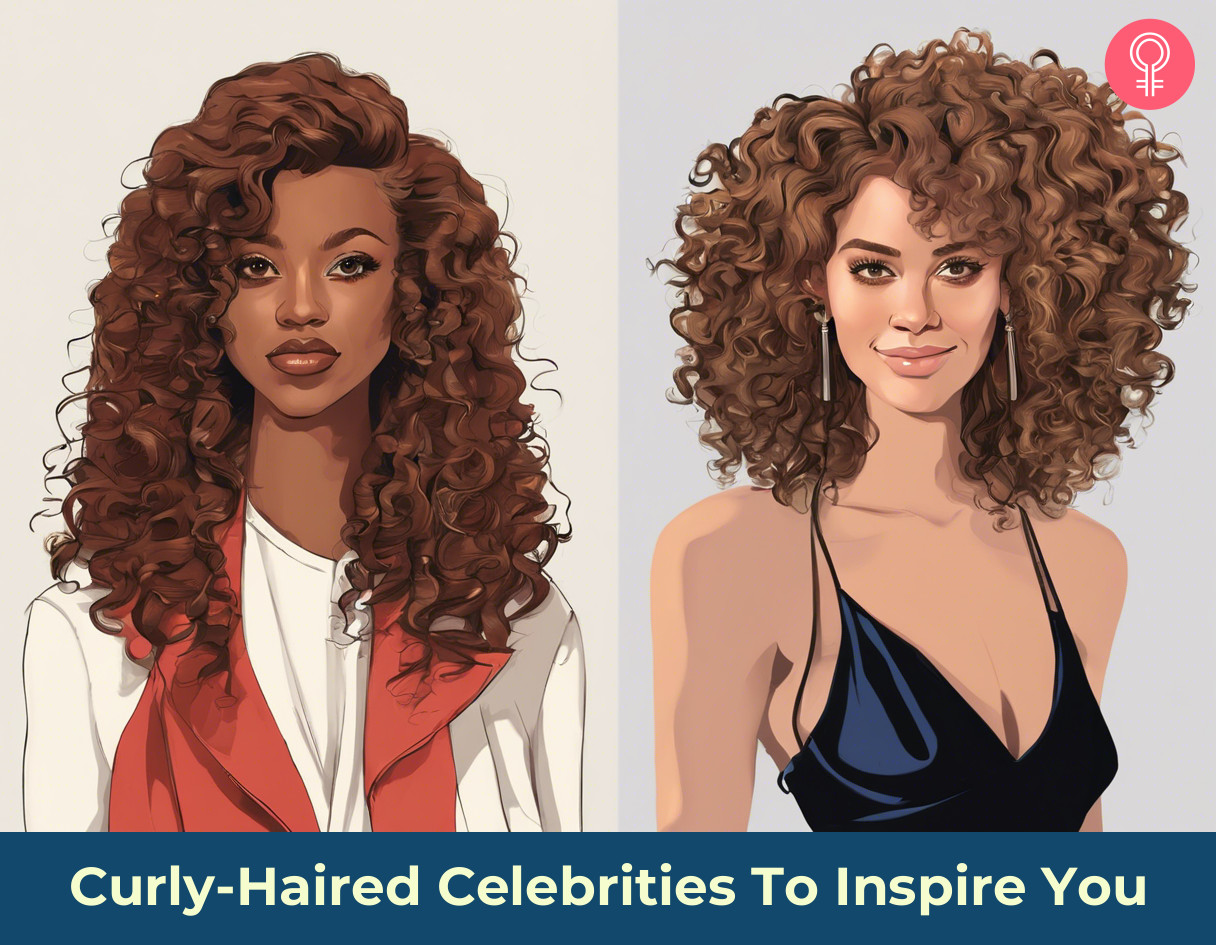 celebrities with curly hair_illustration