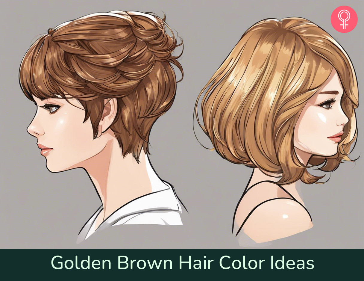 Golden Brown Hair Color Ideas_illustration