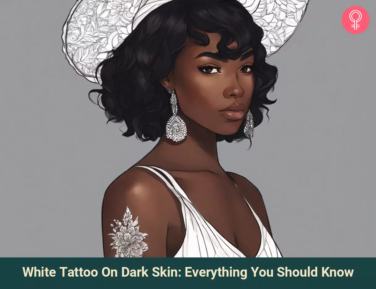 white tattoo on dark skin
